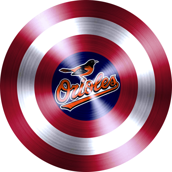 Captain American Shield With Baltimore Orioles Logo vinyl decal